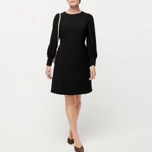 NWT J.Crew Black crepe mini dress with button cuff